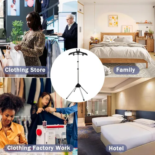 Vista 9 de Soporte de vapor para ropa, plegable y portátil, soporte para colgar ropa, accesorios para el hogar, viajes, tiendas de ropa, hoteles