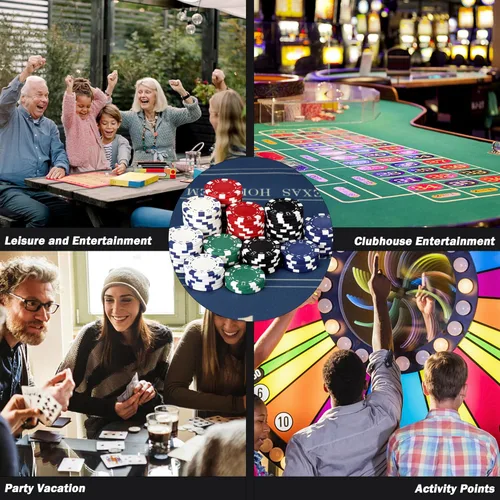 Vista 7 de Fichas de póquer de 11.5 gramos, fichas de póquer de casino para Texas Hold'em, fichas de blackjack, kit de juegos de póquer de casino, juego de 6