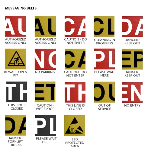 Vista 7 de Crowd Control Warehouse - Barrera de cinturón retráctil con montaje magnético en pared serie CCW WMB-220 - 15 pies, roja con cinturón de letras