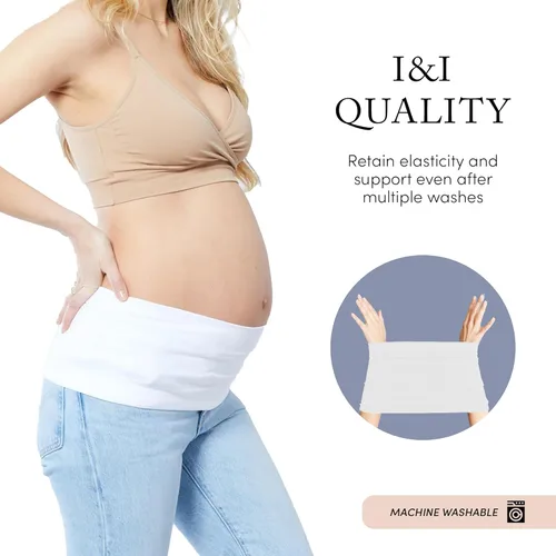 Vista 5 de Ingrid & Isabel Bellaband Banda para el vientre de maternidad sin costuras para mujer Extensor esencial de embarazo y posparto de jeans