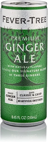 Vista 4 de Fever Tree Ginger Ale - Mezclador de alta calidad - Bebida refrescante para cócteles y cócteles sin alcohol. Ingredientes de origen natural, sin