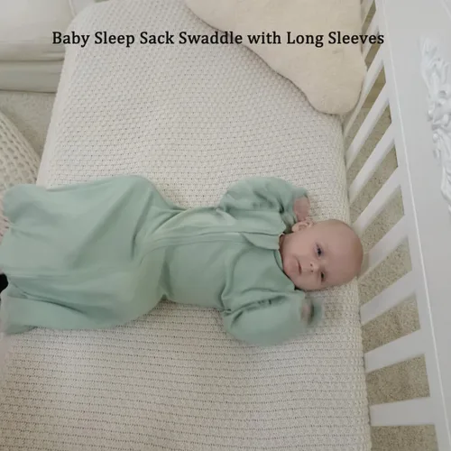 Vista 5 de Transition - Saco de dormir para bebé de 0 a 3 meses, saco de envolver de transición con puños de manoplas, paquete de 2 sacos de dormir