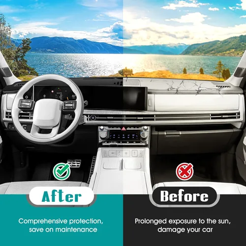 Vista 493 de FIILINES - Cubierta para tablero, accesorio para tablero de malla antideslizante, parasol sin reflejos y protector compatible con Toyota Tundra
