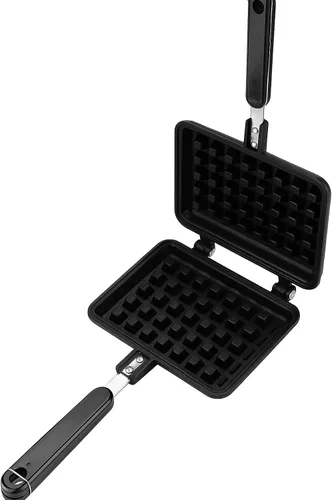 SHRIYA Mini waflera para estufa de gas, antiadherente de doble cara, molde para hornear gofres, sartén de aluminio, cocina para el hogar, máquina de