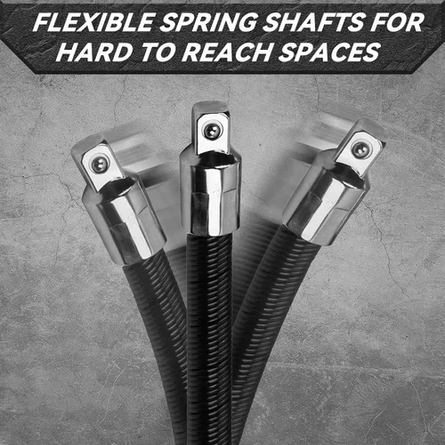 Vista 7 de Juego de barras de extensión de enchufe flexible de 3 piezas 1/2" 1/4" 3/8" impulsor del eje 10" 8" 6