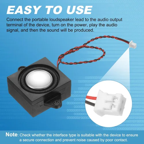 Vista 6 de PATIKIL Mini altavoz de 3 vatios y 4 ohmios, 1PCS máquina de publicidad portátil móvil de gama completa Conector micro altavoz para pequeños