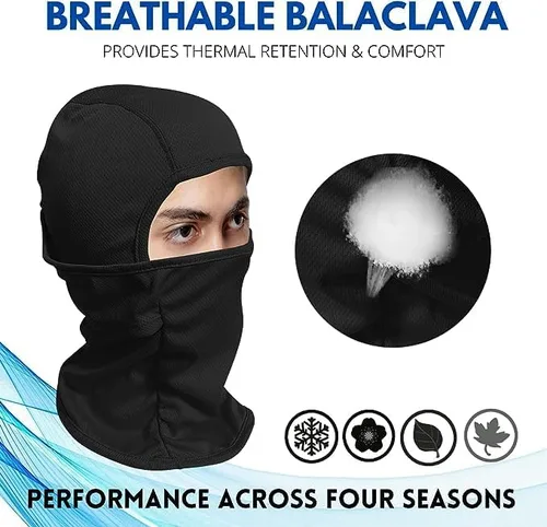 Vista 4 de Backwoods Máscara de esquí con letras Pasamontañas Cap Máscara de cara completa Cool Graphic Face Cover Snowboarding Ciclismo Unisex Pasamontañas