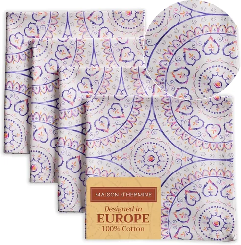 Vista 87 de Maison d' Hermine - Juego de 4 servilletas 100 % de tela de algodón lavable, decorar o regalar, hogar, cocina, comedor, fiestas de cóctel