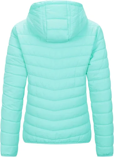 Vista 4 de Outdoor Ventures - Chaqueta acolchada ligera con cremallera completa para mujer, con capucha, abrigo de invierno acolchado