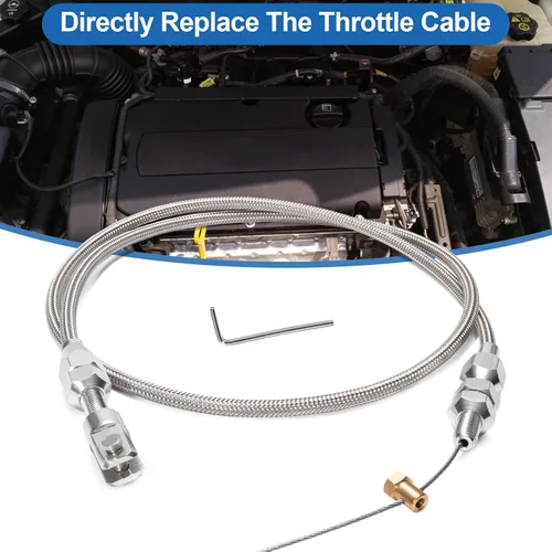 Vista 2 de Spurtar Kit de cable de acelerador trenzado de 36 pulgadas, compatible con Chevrolet/Chevy LS1 Engine 97-07 4.8L 5.3L 5.7L 6.0L, 36 pulgadas, kit