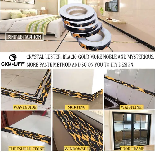 Vista 6 de Cinta decorativa impermeable para decoración de azulejos, adhesivo de mármol, cinta decorativa para paredes, muebles, revestimiento autoadhesivo