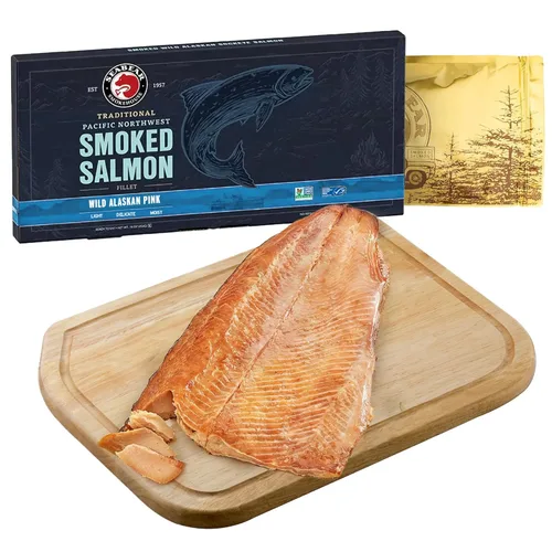Vista 13 de SeaBear - Caja Roja y Oro Pacífico de Salmón Ahumado de Alaska - 6 oz