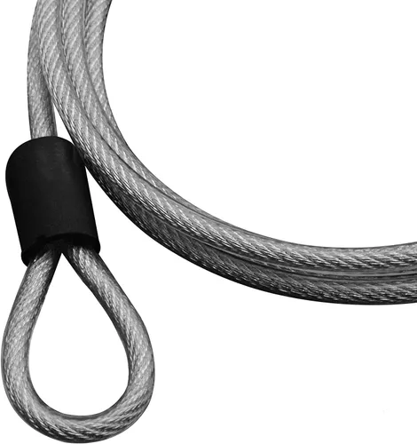 Vista 8 de WANLIAN Cable de acero de seguridad, cable de bloqueo, cable de bloqueo flexible de acero trenzado de doble bucle, plateado, 78.7 in de largo