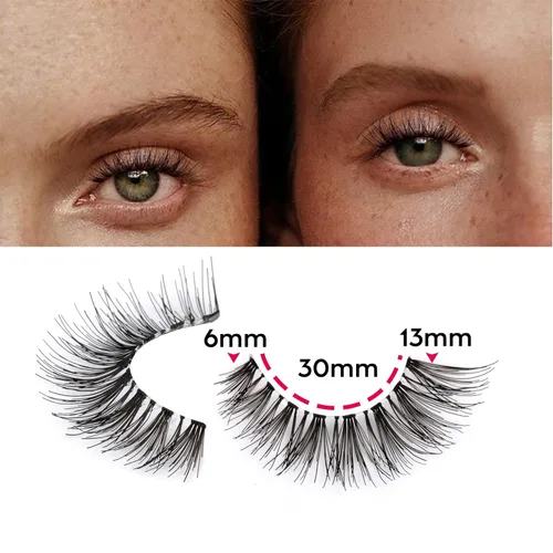 Vista 3 de JIMIRE 160 piezas de pestañas autoadhesivas de aspecto natural, 9-14 mm, racimos de pestañas pre-pegadas, sin necesidad de pegamento, pestañas