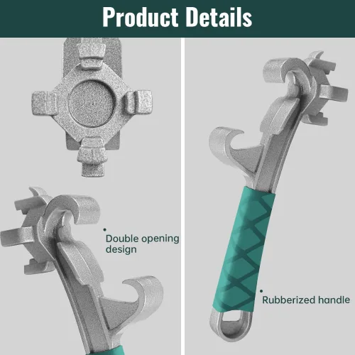 Vista 5 de Llave de tambor de aluminio, abrelatas de cubo de metal, llave de cubo de plástico, cubo de 5 galones con abridor de tapa, se adapta a tapas