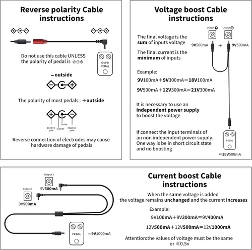 Vista 7 de Fuente de alimentación Ghost FIRE para pedal de guitarra con 8 salidas DC [VERDADERAMENTE aisladas] para pedal de efecto 9V/12V/15V/18V+5V USB