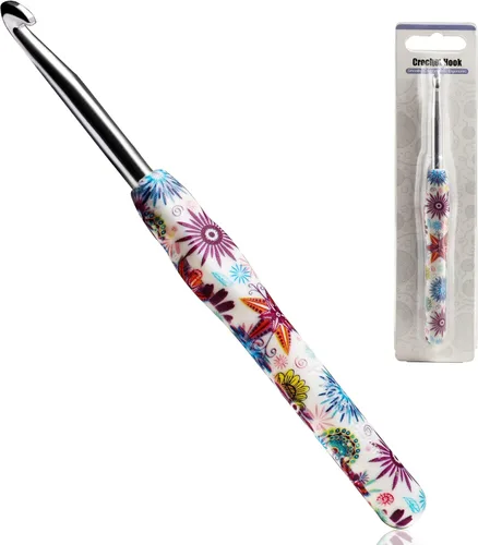 Vista 15 de Gancho de Crochet de 2.25mm, Mango Ergonómico para Manos con Artritis, Agujas de Tejer Extra Largas de Goma Suave para Principiantes y Tejido