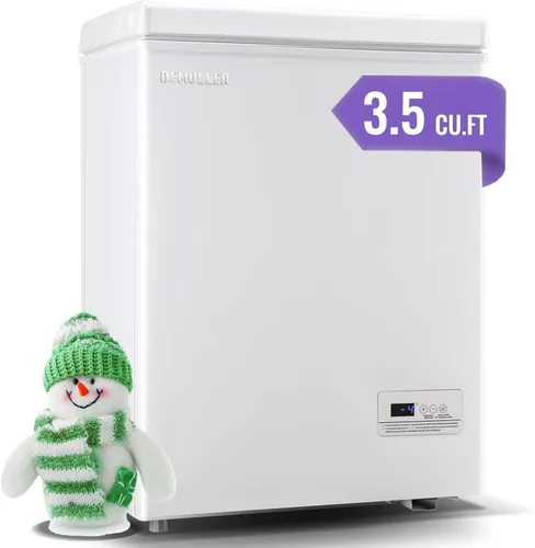 Vista 10 de DEMULLER Congelador de pecho profundo, mini congelador con pantalla de visualización electrónica, congelador de puerta superior independiente