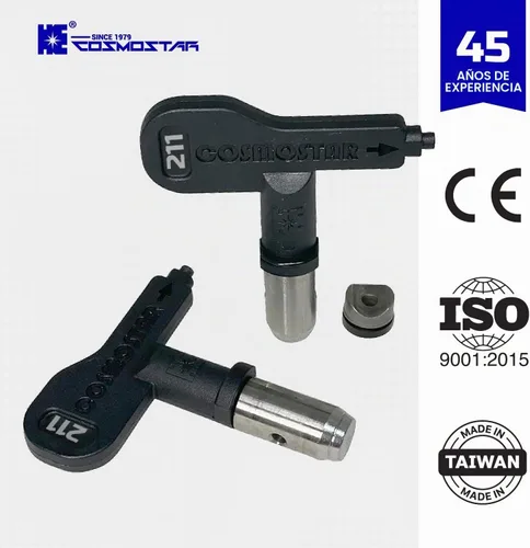 Vista 3 de Cosmostar 211 Boquilla de punta de pulverización sin aire resistente, reversible, fácil de limpiar, compatible con RAC IV y TRU211 Tip Guard