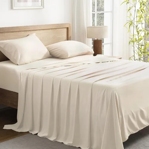 Andency - Juego de sábanas de tamaño completo, 100% viscosa derivada del bambú, sábanas refrescantes, bolsillo profundo de hasta 16 pulgadas;