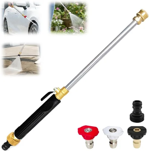 Jet Nozzle Power Washer for Garden Hose, 2026 Upgrade Pressure Washer Wand with 3 Nozzles & Quick Connectors, High Pressure Hose Nozzle Watering