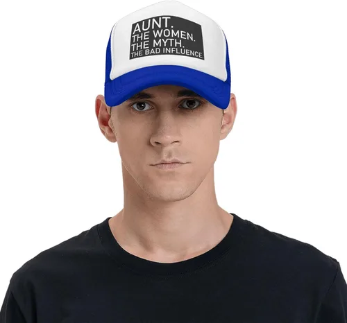 Vista 8 de YVNUM Men Women Baseball Hat Adjustable Aunt The Women The Myth The Bad Influence Mesh Trucker Cap Low Profile Dad Hat