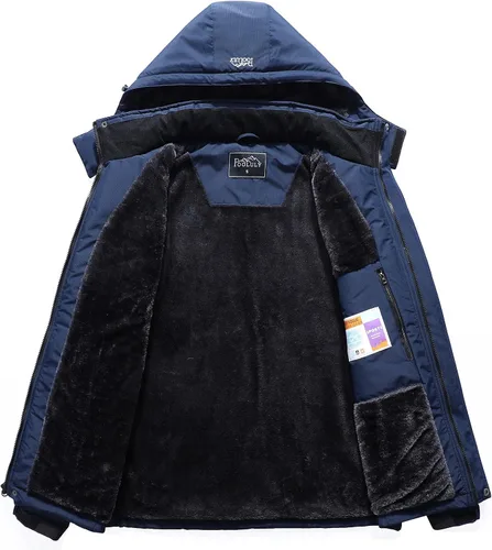 Vista 3 de Pooluly - Chaqueta impermeable de invierno, esquí, snowboard, para hombre, con capucha, rompevientos.