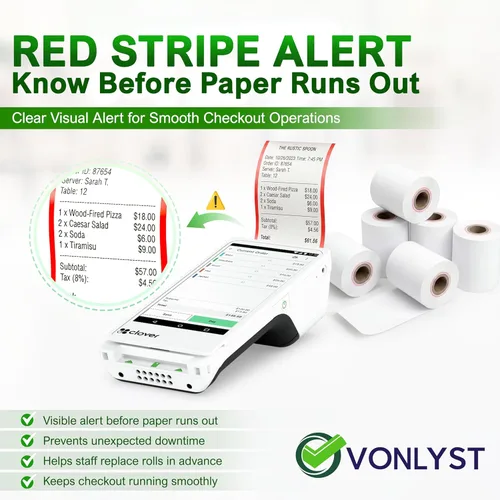 Vista 5 de Rollo de papel térmico para papel de recibo Clover Flex 2 1/4 x 55 (10 rollos)