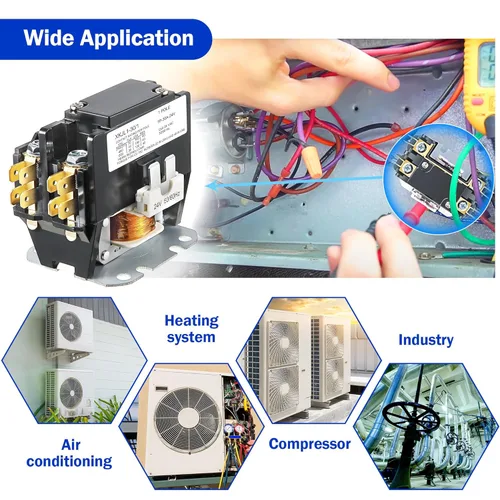 Vista 6 de Dreyoo Contactor de Aire Acondicionado de Bobina de 24V 1 Polo, Contactor de Motor HVAC Carrier Certificado UL, Relé de Repuesto de Aire