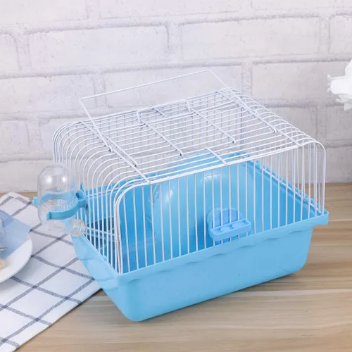 Vista 6 de TEHAUX Jaula para hámster pequeña – Jaula portátil de plástico para ratas con botella de agua, accesorios para mascotas pequeñas, suministros