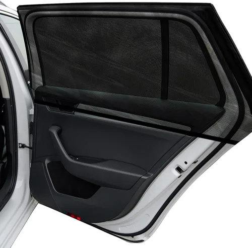 Vista 9 de Persianas para ventana de automóvil, paquete de 2 parasoles de malla transpirable para ventana lateral trasera de automóvil, pantalla elástica