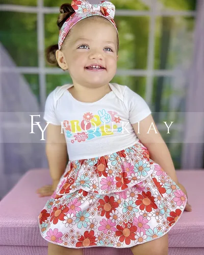 Vista 6 de fioukiay Conjuntos de ropa para bebés recién nacidos, conjuntos de falda infantil