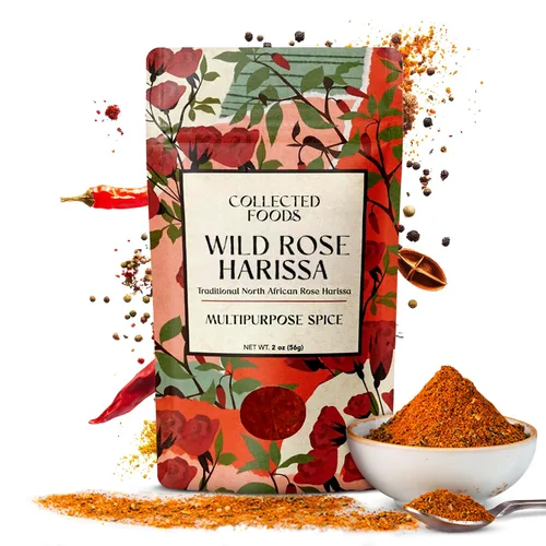 Mezcla de especias Harissa de rosas de alta calidad, condimento marroquí en lotes pequeños con chiles y pétalos de rosa, perfecto para carnes,