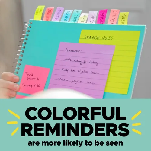 Vista 7 de Post-it Flags, 35/Dispenser, 4 Dispensers/Pack, .47 in Wide, Assorted Bright Colors (683-4AB)