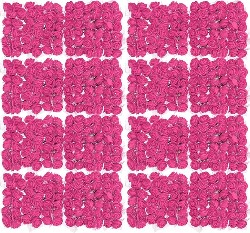 Vista 15 de MECCANIXITY Cabezas de rosas artificiales, mini flores sintéticas negras de 0.8 a 1 pulgada para manualidades, decoración de bodas y fiestas