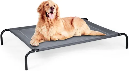 Vista 8 de Camas elevadas para perros, cama elevada para mascotas para interiores y exteriores, cuna portátil para cachorros con malla transpirable, toldo