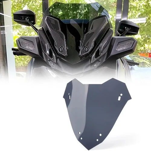 Vista 8 de Parabrisas de motocicleta carenado deflector deflectores de viento para Yamaha XMAX300 Xmax 300 X-MAX300 X-MAX 300 2023 (negro)