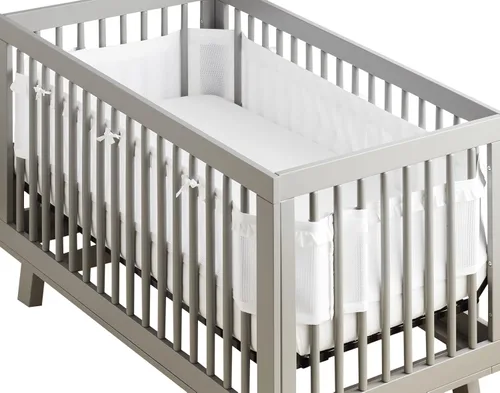 Vista 17 de BreathableBaby Forro transpirable de malla para cunas de tamaño completo, malla Deluxe de 4mm, rosa claro (Tamaño 4FS cubre 3 o 4 lados)