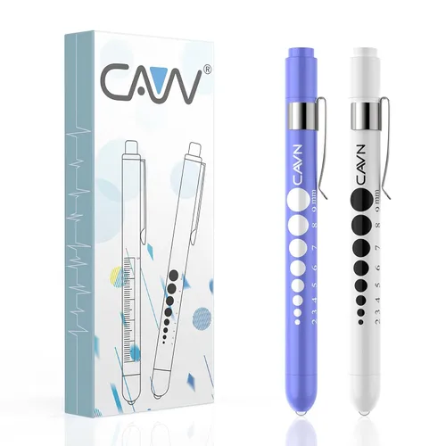 Vista 9 de CAVN Linterna médica con medidor de pupila LED para enfermeras y médicos, 2 piezas de linterna médica reutilizable para estudiantes de enfermería