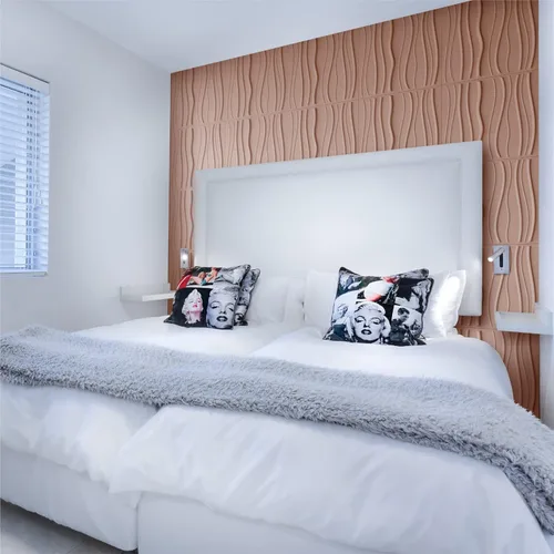 Vista 6 de Paneles de pared decorativos 3D texturizados para decoración de pared interior y exterior. Tableros de diseño. Paquete de 12 azulejos.