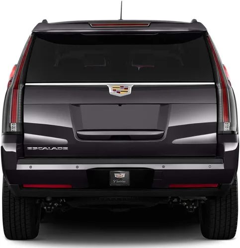 Vista 3 de iPick Image, Compatible con: Placa de metal con aspecto de fibra de carbono con gráfico UV Cadillac en cubierta de enganche de plástico ABS 2