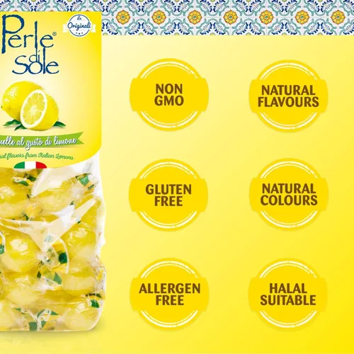 Vista 4 de Las gotas de limón Perle di Sole originales hechas con aceites esenciales de limones de la costa de Amalfi (7.05 oz 7.05oz) - Paquete de 4