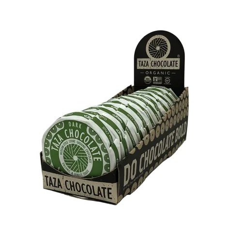Vista 20 de Taza Chocolate Orgánico Mexicano Disco 50% Chocolate Negro, Canela, 2.7 onzas (12 unidades), Vegano