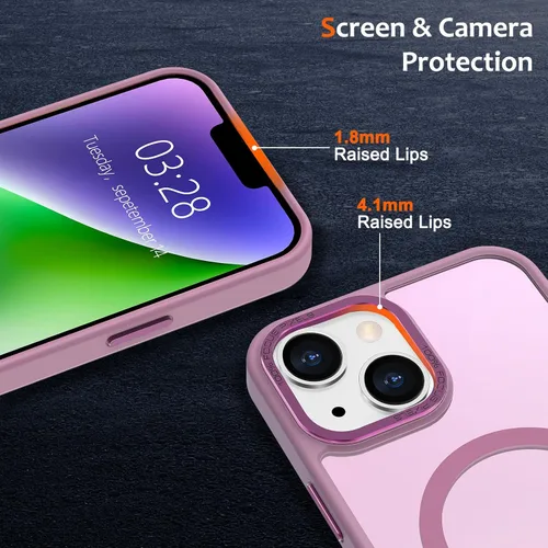 Vista 669 de Anuck - Funda magnética para iPhone 11 compatible con MagSafe, carcasa trasera mate translúcida dura, borde de TPU, delgada, resistente a impactos