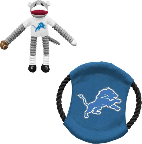 Vista 6 de Littlearth NFL Unisex NFL Sock Monkey and Flying Disc Pet Toy Combo Set