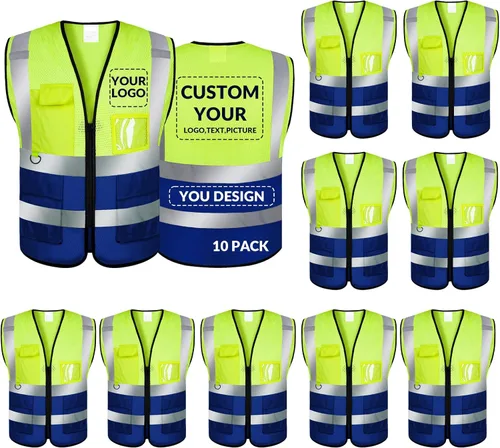 Vista 42 de BeautyWill Chaleco de seguridad personalizado con logotipo Clase 2 Chaleco reflectante de alta visibilidad Chaleco de trabajo protector