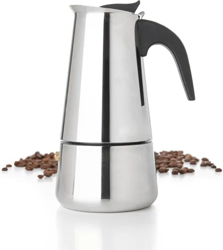 Vista 11 de Mixpresso Cafetera Espresso Greca Negra para Estufa de 6 Tazas 300ml/10oz, Olla Moka con Diseño de Percolador de Café, Cafetera de Acero Inoxidable
