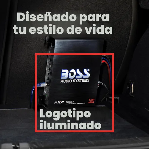 Vista 4 de BOSS AUDIO R3400D Riot 3400-Watt Monoblock, clase D 1 – 8 ohmios estable Monobloque – Amplificador con mando a distancia Subwoofer Control de nivel