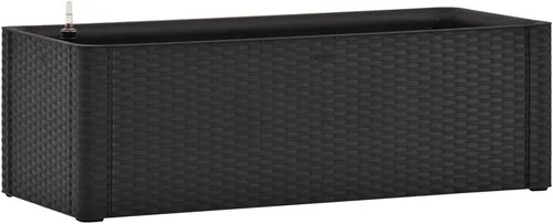 Vista 2 de Cama elevada de jardín con sistema de riego automático, color antracita, 39.4 x 16.9 x 13 pulgadas, cama de jardín elevada, macetas al aire libre