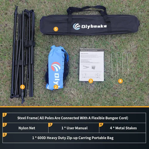 Vista 9 de 17FT Portable Outdoor Pickleball Badminton Net Set for Backyards Driveway